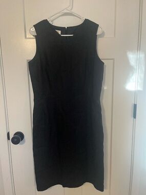 VTG Talbots Dress 100% Irish Linen Sleeveless Sheath Women’s 10 MED Lined Black